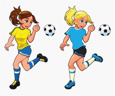 Soccer Football Girl Player Clipart Cartoon Vector Image Art