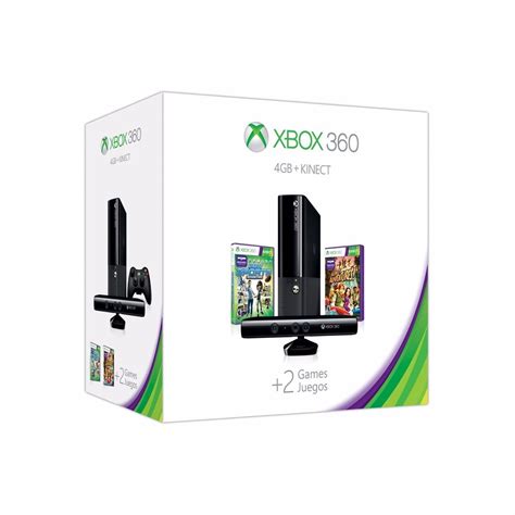 Consola Xbox 360 E 4gb Con Kinect Y Dos Juegos Xbox 360 879000 En