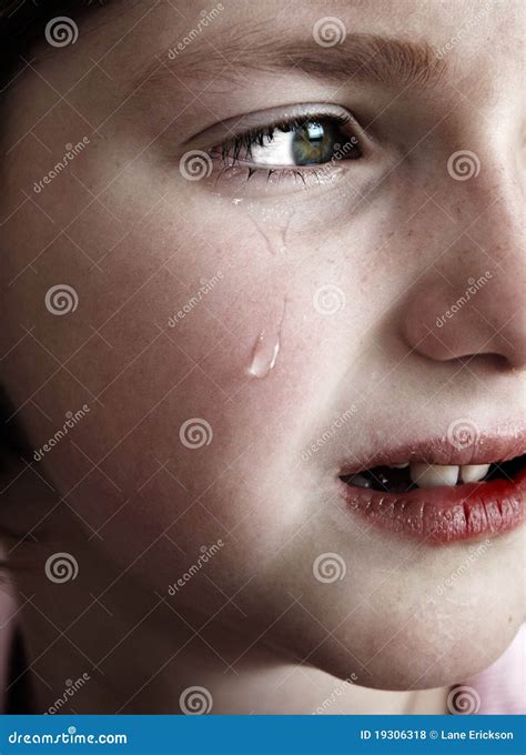 Little Girl Crying With Tears Stock Photo Image Of Chin Crying 19306318