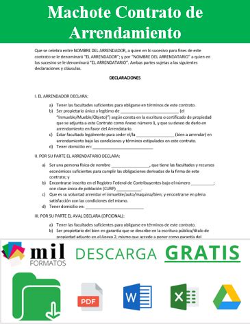 Contrato De Arrendamiento Ejemplos Y Formatos Word PDF 2022