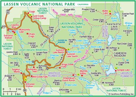 Lassen National Park Map Time Zones Map World