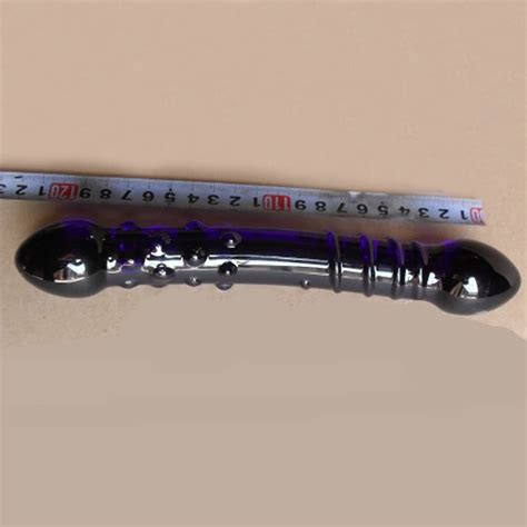 glass anal sex toys purple double dildo realistic male artificial huge penis masturbation