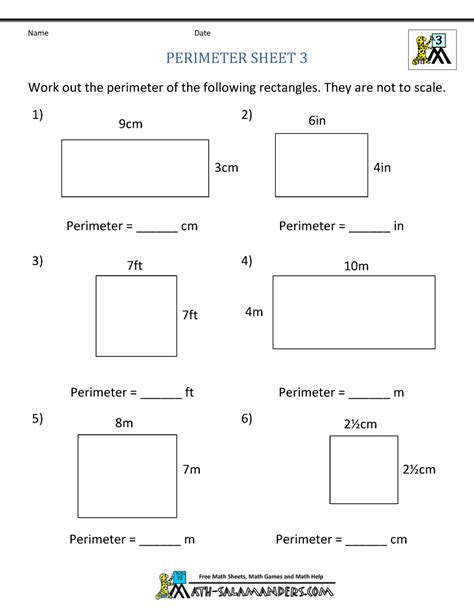 Perimeter And Area Worksheets Free Printable Hydrotyred