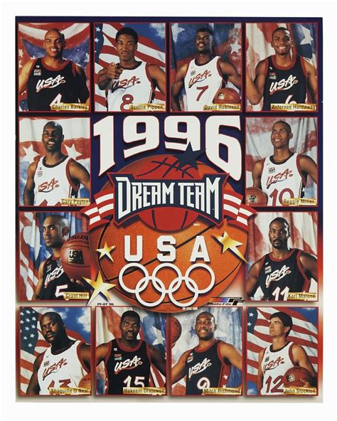 1996 Dream Team Usa Basketball Nba Poster Etsy Team Usa Basketball