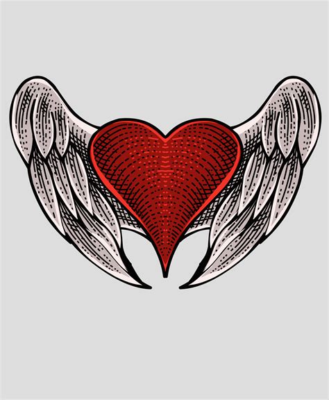 Vector Heart With Wings