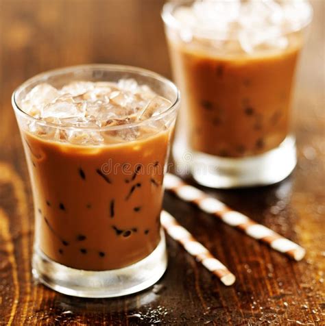 Two Glasses Of Iced Coffee Stock Image Image Of Food 42184353