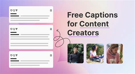 caption templates for content creators