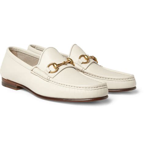 Gucci Horsebit Leather Loafers In White For Men Lyst