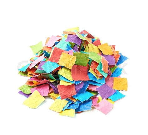 Pile Of Multiple Colorful Torn Paper Stock Image Colourbox