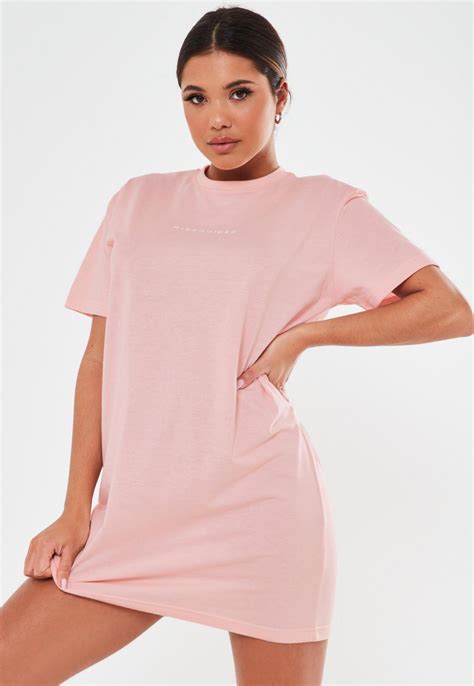 pink-missguided-short-sleeve-t-shirt-dress-missguided