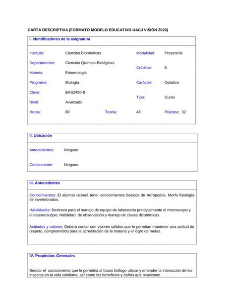 Pdf Carta Descriptiva Formato Modelo Educativo Descriptivas Hot