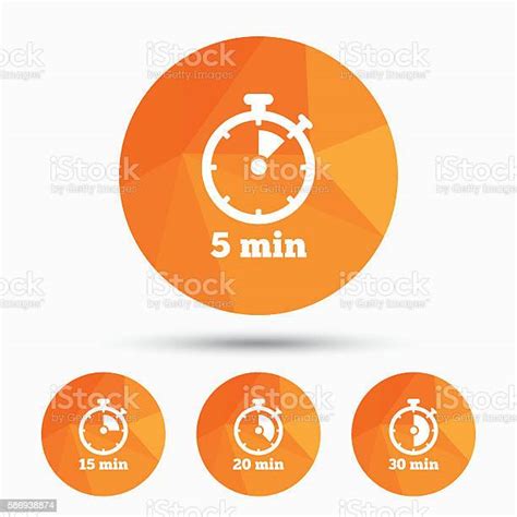 Timer Icons Five Minutes Stopwatch Symbol Stock Illustration Download