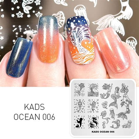 Kads Stamping Plate Ocean 006 Beauty Mermaid Design Image Template
