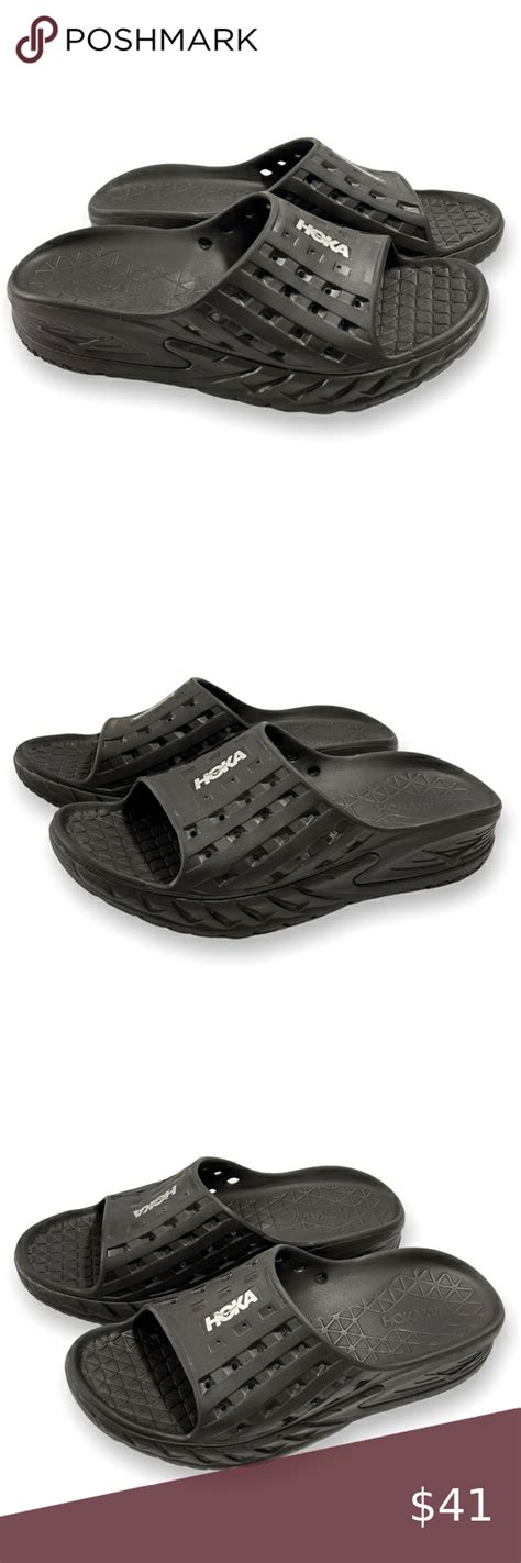 Hoka One One Ora Recovery Slide Sandals Mens 11 Black Slip On Shoes