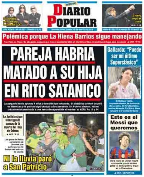 periódico diario popular argentina periódicos de argentina edición de jueves 18 de marzo de