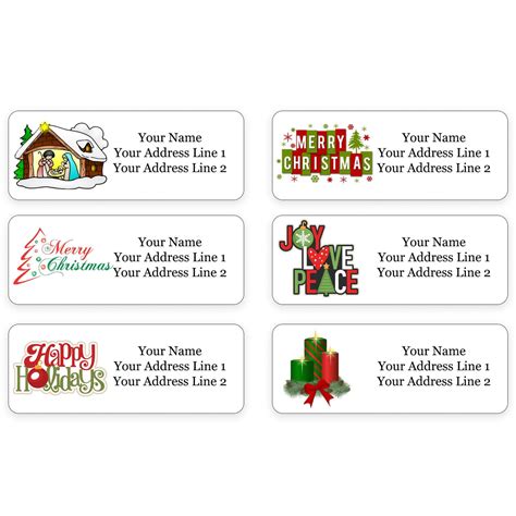 Personalized Christmas Theme Return Address Labels For Holiday Envelop