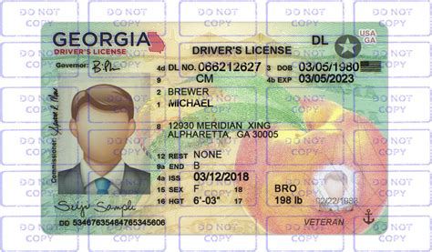 Georgia Driver License Template V2 Edit Dl