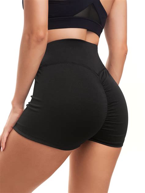 women s high waist yoga shorts butt scrunch booty spandex gym workout shorts active short