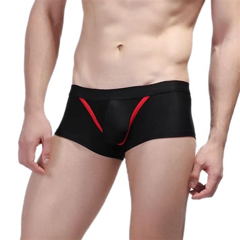 Wj Brand Men Sexy Nylon Breathable Comfortable Summer Boxer Underwear Mesh Low Rise Stretch