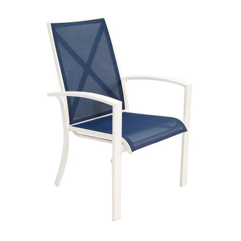 This aluminum frame patio dining chair is perfect to adorn in any dining space. Shop allen + roth Set of 4 Ocean Park White Sling Seat ...