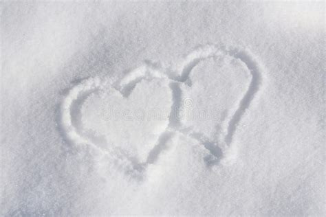 Two Hearts In The Snow Stock Image Image Of Love Heart 18104001