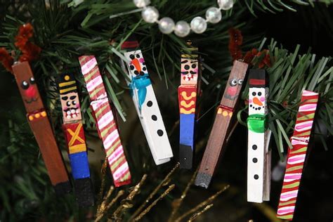 Painted Clothespin Christmas Ornaments Happy Hooligans