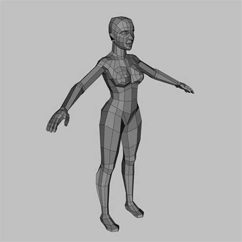 Low Poly Female Base Mesh Free Vr Ar Low Poly 3d Model Cgtrader