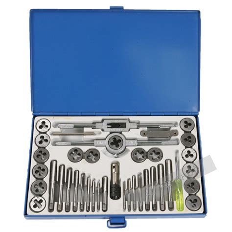 40 Piece Tap And Die Set Includes Sae Inch And Metric Sizes Threading