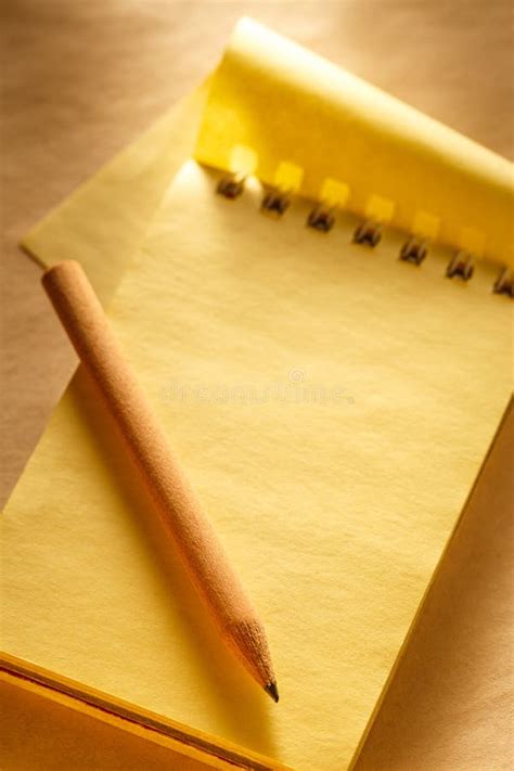 Open Yellow Notepad Stock Image Image Of Stationary 32718545