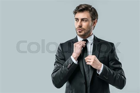 Businessman In Suit Wearing Tie Stock Image Colourbox