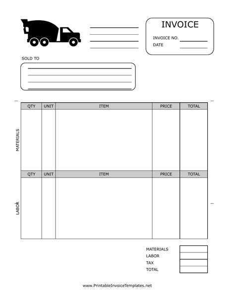Hauling Invoice Template Truck Fill Out Sign Online And Download