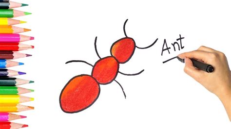 How To Draw An Ant Easy Step By Step Ant Drawing For Beginners Youtube