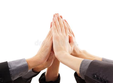 A Group Handshake Between Three Business Persons Stock Image Image Of