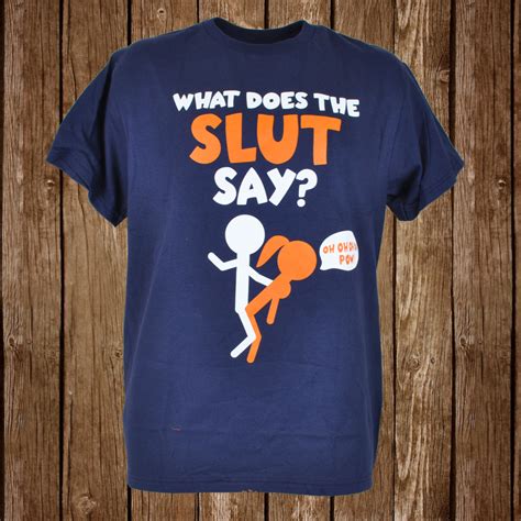 What Does The Slut Say Stick Figures T Shirt Mens Funny Adult Graphic
