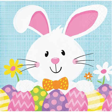 Easter Bunny Business 16 Ct Beverage Napkins 2 Ply Paper