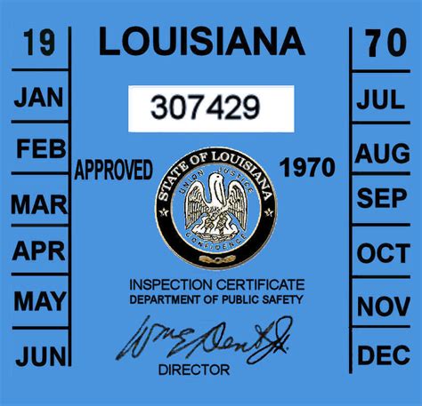 1970 Louisiana Inspection Sticker 2000 Bob Hoyts