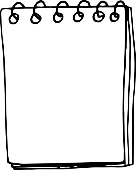 Notepad Blank Sheet Icon Sticker Sketch Hand Drawn Doodle Style