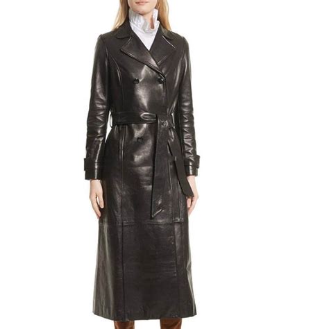 real new heavy black leather trench coat women s genuine etsy