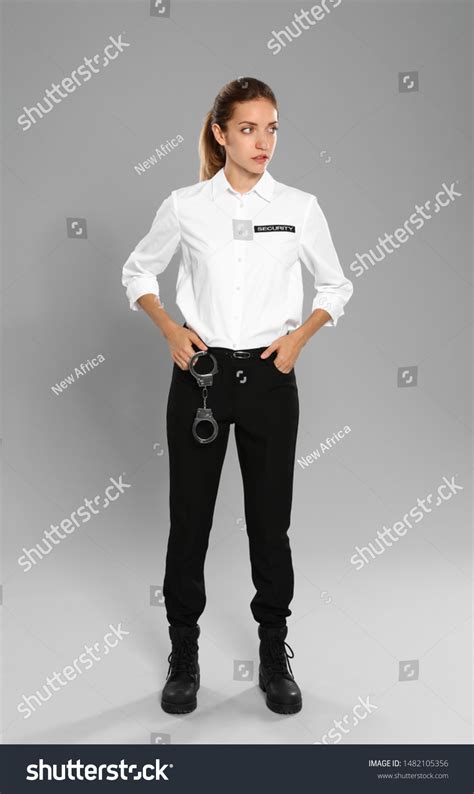 Female Security Guard Uniform On Grey Stock Photo 1482105356 Shutterstock