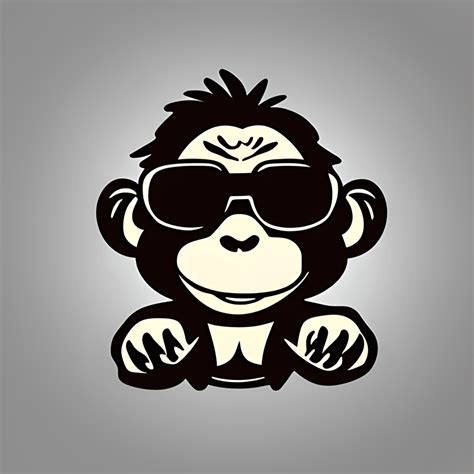 Monkey Wearing Sunglasses Sticker · Creative Fabrica
