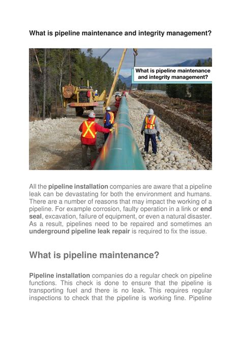 Ppt What Is Pipeline Maintenance And Integrity Management Powerpoint