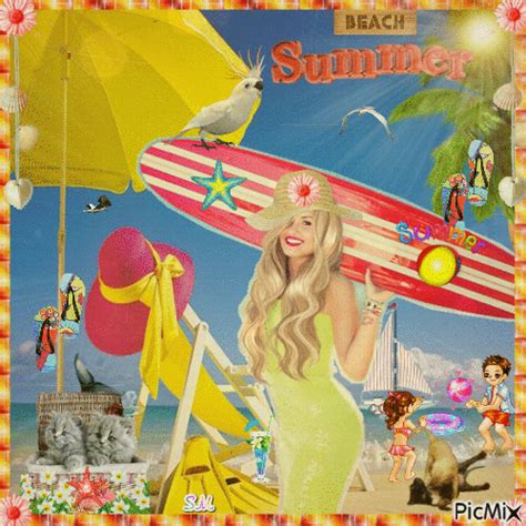 Summer At The Beach  Animé Gratuit Picmix
