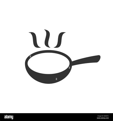 Frying Pan Icon In Flat Style Cooking Pan Illustration On White