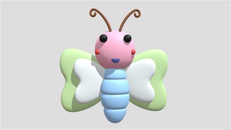 cartoon cute butterfly 3 buy royalty free 3d model by philip storm xingyun777 [f093a5d