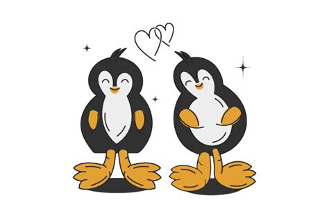 Two Penguins In Love Svg Cut File By Creative Fabrica Crafts · Creative