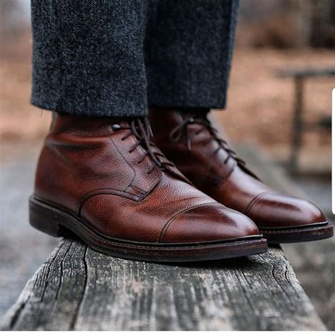 Handmade Leather Brown Ankle High Boots Dress Formal Boots For Men On