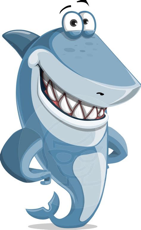 Vector Shark Cartoon Character Sharko Polo Graphicmama Graphicmama