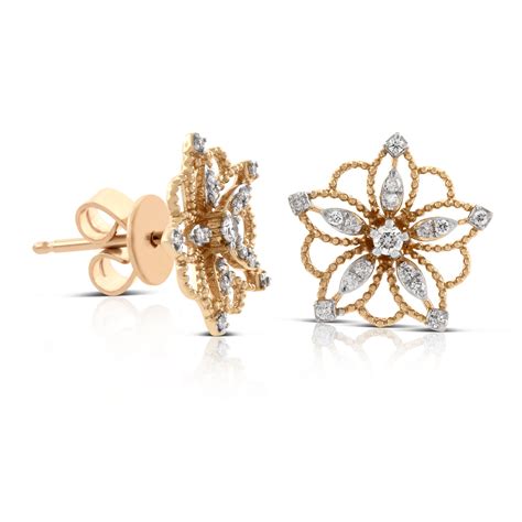Rose Gold Floral Diamond Earrings 14k Ben Bridge Jeweler