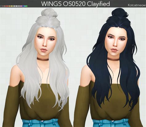 Wings Os0520 Hair Clayified By Kotcat Sims 4 Panda Cc