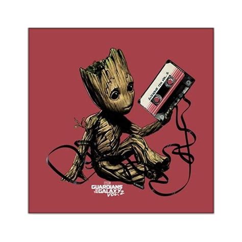 Cafepress Gotg Groot Cassette Square Sticker 3 X 3 Square Sticker 3